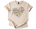 Mother's Day shirt with heart design and floral accents