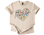 Mother's Day shirt with heart design and floral accents