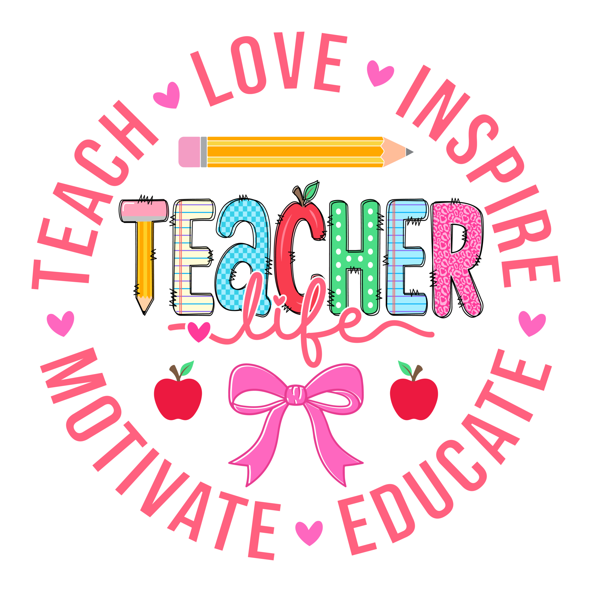 Watch Out Kindergarten teacher life adult DTF print design