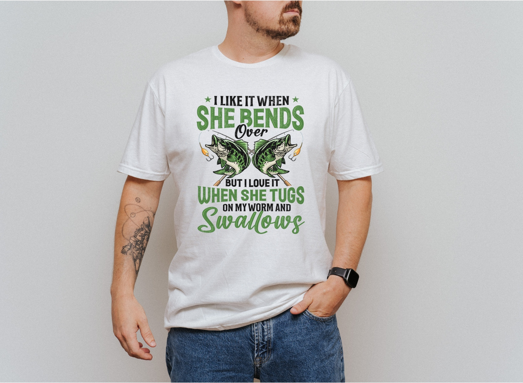 Sexual Innuendo Fishing Shirt - White
