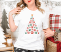 Christmas Tree with Dog Paws Unisex Bella Canvas T-Shirt - Festive Design