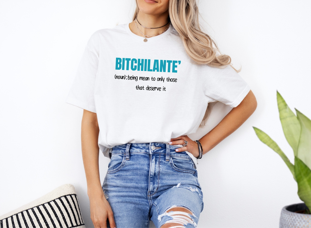 BITCHILANTE | Justice Served with Sass Graphic Softstyle White Tee
