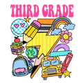 Third Grade Retro Doodle Youth T-shirt with Watch Out Kindergarten design