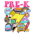 Pre-K Retro Doodle DTF Print Watch Out Kindergarten design